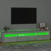 vidaXL TV spintelė su LED apšvietimu, betono pilka, 210x35x40cm