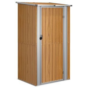 vidaXL Sodo sandėliukas, rudas, 118,5x97x209,5 cm, cinkuotas plienas