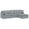 vidaXL Modulinė sofa su pakoja ir pagalvėlėmis, audinys, &scaron;viesiai pilka