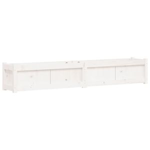vidaXL Sodo lovelis, baltas, 180x31x31cm, pu&scaron;ies medienos masyvas