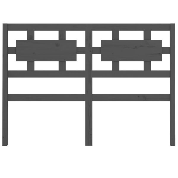 vidaXL Lovos galvūgalis, pilkas, 145,5x4x100cm, pušies masyvas