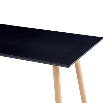 vidaXL Valgomojo stalas, juodos ir ąžuolo spalvos, 120x60x74cm, MDF