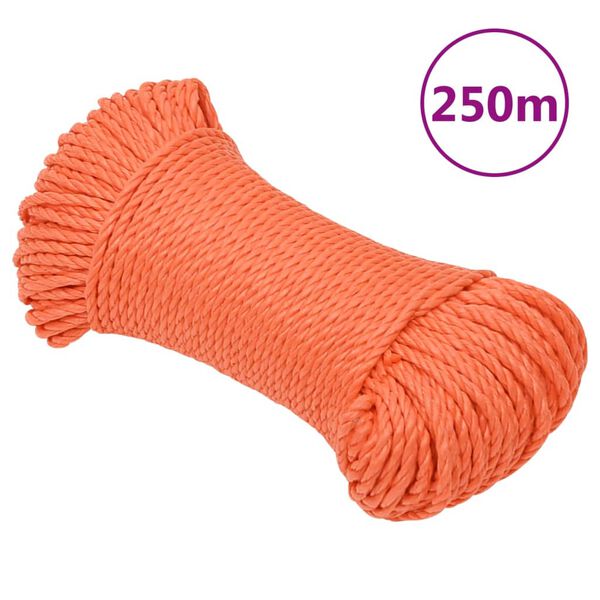 vidaXL Darbo virvė, oranžinės spalvos, 3mm, 250m, polipropilenas