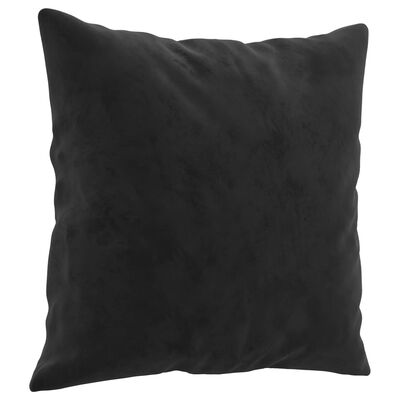 vidaXL Dvivietė sofa su pagalvėlėmis, juodos spalvos, 120cm, aksomas