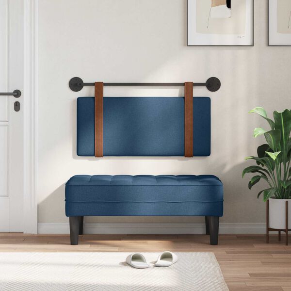 vidaXL Kabantysis galvūgalis Mėlyna 90 x 55 x 5 cm Antikinis PU