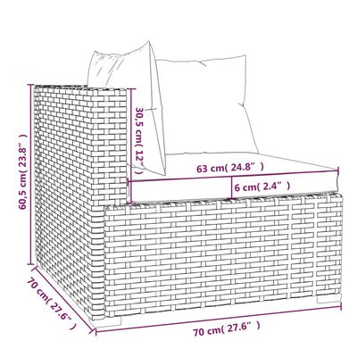 vidaXL Sodo komplektas su pagalvėlėmis, 10 dalių, rudas, poliratanas