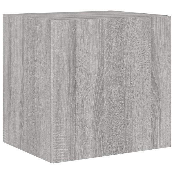 vidaXL Sieninė TV spintelė su LED lemputėmis, pilka, 40,5x35x40cm