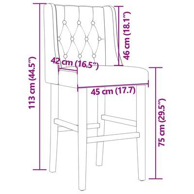 vidaXL Baro kėdės, 2vnt., kaučiukmedžio medienos masyvas ir audinys