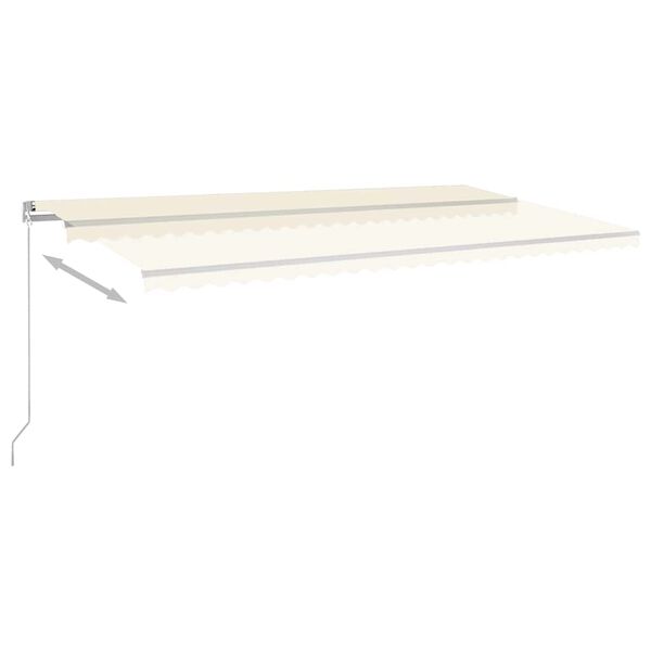 vidaXL Automatinė markizė su LED/vėjo jutikliu, kreminė, 6x3m