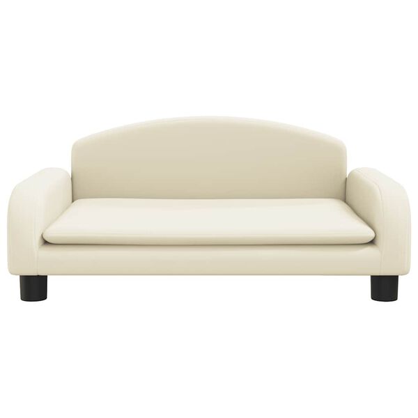 vidaXL Vaiki&scaron;ka sofa, kreminės spalvos, 70x45x30cm, dirbtinė oda