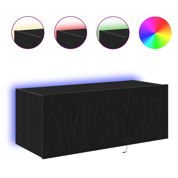 vidaXL TV sieninė spintelė Juodas ąžuolas 80 x 35 x 31 cm