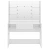 vidaXL Kosmetinis staliukas su LED, blizgus baltas, 100x40x135cm, MDF