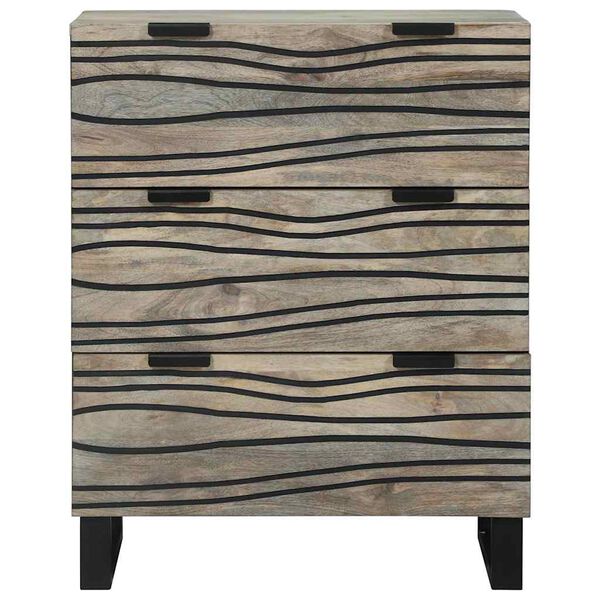 vidaXL Kabalas Balta 60 x 33.5 x 75 cm Mango medienos masyvas