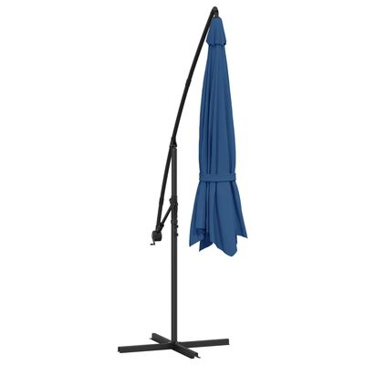vidaXL Gembės formos skėtis su aliuminio stulpu, mėlynas, 350cm