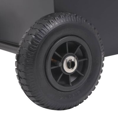 vidaXL Vežimėlis malkoms su pneumatinėmis padangomis, 46 x 35 x 100 cm