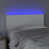 vidaXL Galvūgalis su LED, baltos spalvos, 80x5x78/88cm, dirbtinė oda