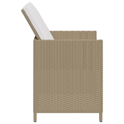 vidaXL Sodo kėdės su pagalvėlėmis, 4vnt., smėlio spalvos, poliratanas