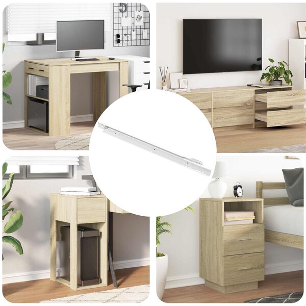 vidaXL Stalčių bėgis 12 pcs Balta 450 mm Plienas