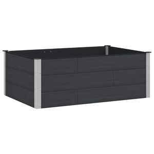 vidaXL Paauk&scaron;tinta sodo lova Juoda 150 x 100 x 54 cm aliuminis