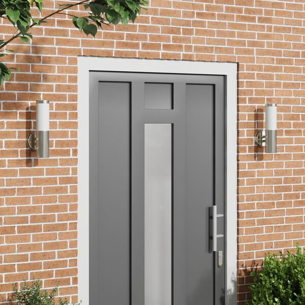 vidaXL Lauko sieninė lemputė 2 pcs Sidabro 15 x 7,5 x 33 cm