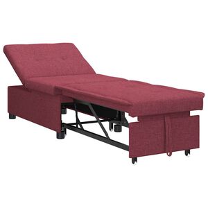 vidaXL I&scaron;traukiama sofa-lova Vyno raudona 194 x 50 x 82 cm audinys