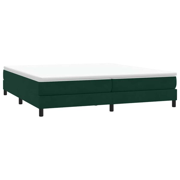 vidaXL Box Spring Lova be čiužinio Tamsiai žalia 200x210 cm aksomas