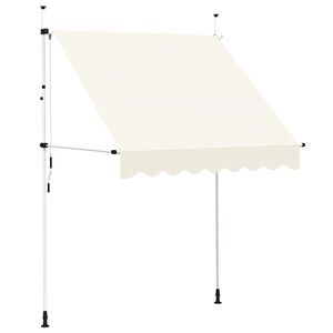 vidaXL Rankiniu būdu i&scaron;traukiama markizė, kreminė, 200 cm