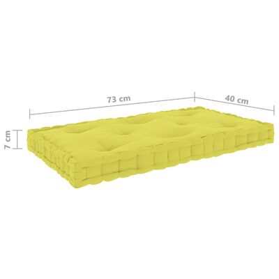 vidaXL Paletės/grindų pagalvėlė, obuolio žalia, 73x40x7cm, medvilnė