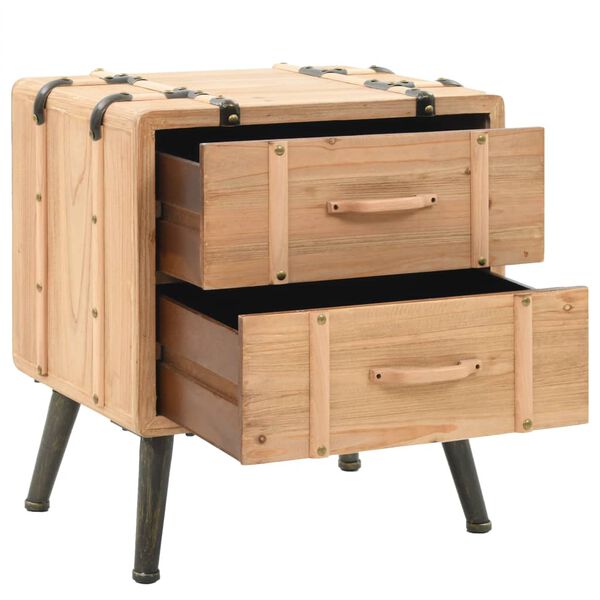 vidaXL Naktinis staliukas, eglės mediena, 50x35x57cm