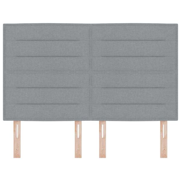 vidaXL Galvūgalis su galvūgalio &Scaron;viesiai pilka 144 cm Dirbtinė oda