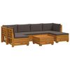 vidaXL Lauko sofos komplektas 7 Vienetas Ruda Kietos akacijos mediena