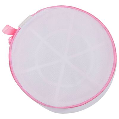 vidaXL Skalbinių krepšys, 3d., baltos ir rožinės spalvos