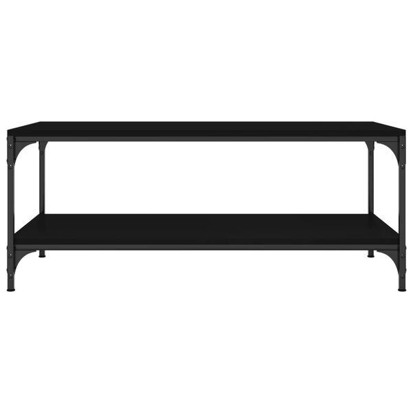 vidaXL Kavos staliukas, juodas, 80x50x40cm, apdirbta mediena