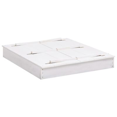vidaXL Smėlio dėžė, baltos spalvos, 95x90x15cm, eglės mediena