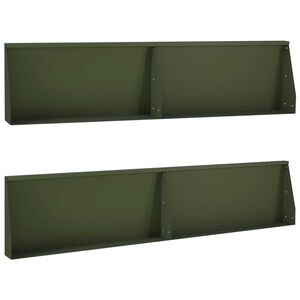 vidaXL Sienelė 4 vnt. 100 x 12 x 30 cm Plienas Alyvuogių žalia