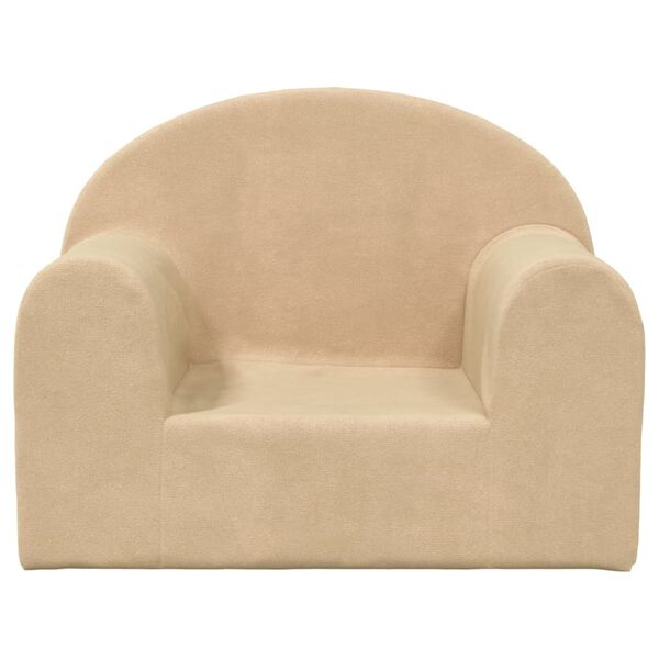 vidaXL Vaiki&scaron;ka sofa, kreminės spalvos, mink&scaron;tas pliu&scaron;as