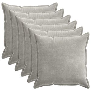 vidaXL Pagalvėlės užvalkalas 6 pcs HOUTEN &Scaron;viesiai pilka 80 x 80 cm