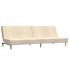 vidaXL Dvivietė sofa-lova, kreminės spalvos, audinys