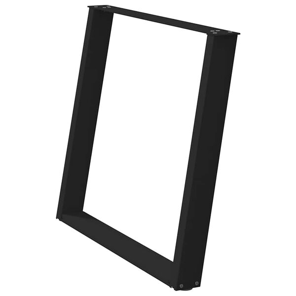 vidaXL Valgomojo stalo kojelės, 2 vnt., juodos, 100x(72-73) cm, plienas, U formos