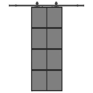 vidaXL Stumdomos durys su įrangos rinkiniu, juodas, 76x205 cm