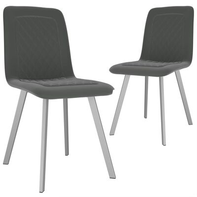 VidaXL Valgomojo kėdės, 2 vnt., pilkos spalvos, aksomas