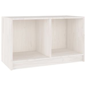 vidaXL Televizoriaus spintelė, balta, 70x33x42cm, pu&scaron;ies masyvas