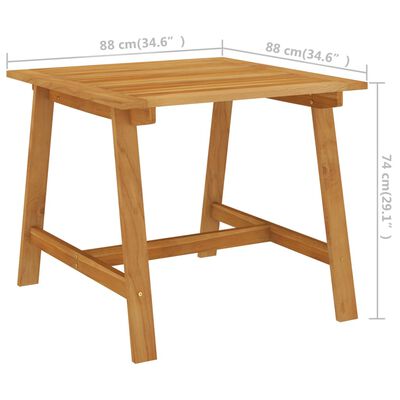 vidaXL Sodo valgomojo stalas, 88x88x74cm, akacijos medienos masyvas