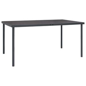 vidaXL Lauko valgomojo stalas, antracito, 150x90x74cm, plienas
