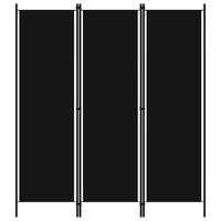 vidaXL Kambario pertvara, 3 dalių, juodos spalvos, 150x180cm