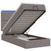 vidaXL Otmana lova su matracsu ir LED Taupe 90 x 200 cm Audinys
