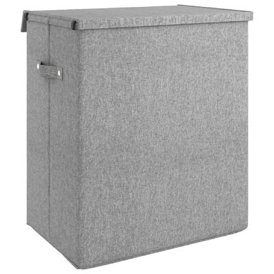 vidaXL Sulankstomas skalbinių krepšys, pilkas, 51x34,5x59cm, audinys