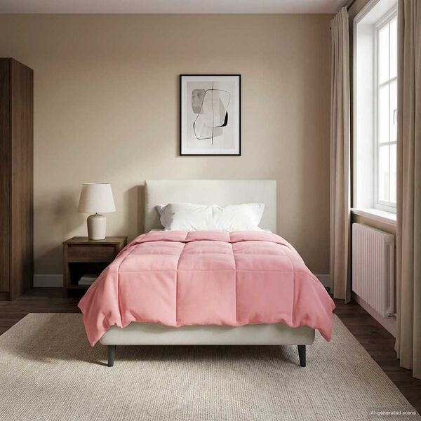 vidaXL Žiemos antklodė Tik&scaron;tas Rožinė 135 x 200 cm Mikropluo&scaron;tas