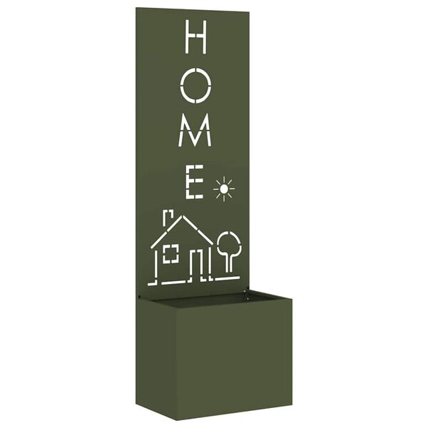 vidaXL Sodo privatumo ekranas &bdquo;Fretwork&ldquo; Alyvuogių žalia 50 x 140 cm