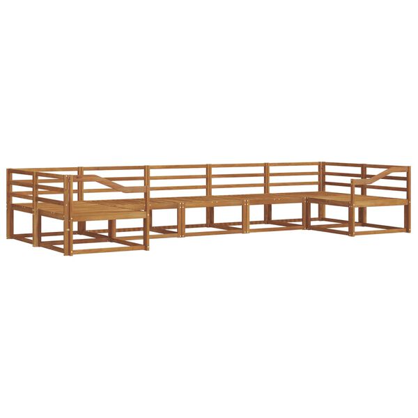 vidaXL Lauko sofos komplektas 7 pcs Natūrali Kietos akacijos mediena